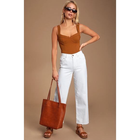 ASTR the Label Women’s Angela Underwire Bodysuit Stretch Soft Size S Rust Brown - Picture 5 of 7